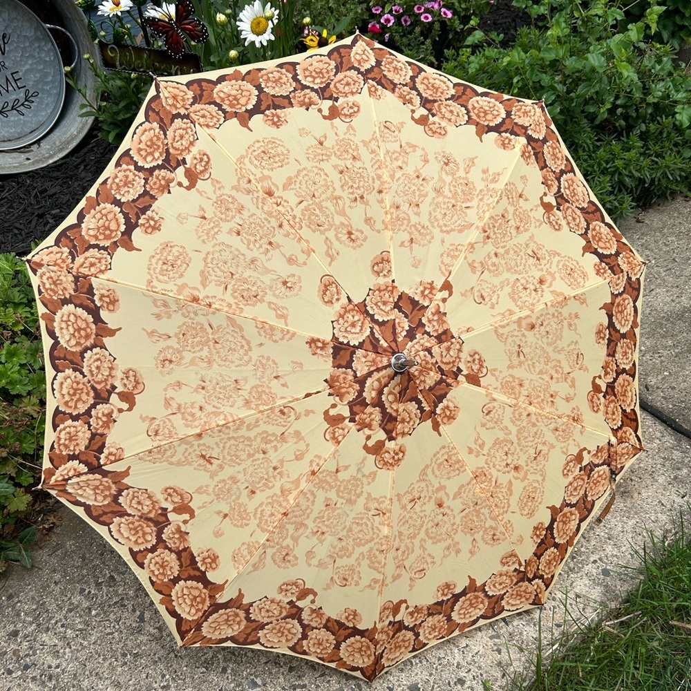 Vintage Floral Automatic Umbrella - Picture 2 of 12